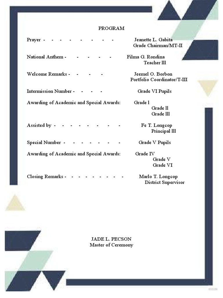 Recognition Rites Awarding Program | PDF