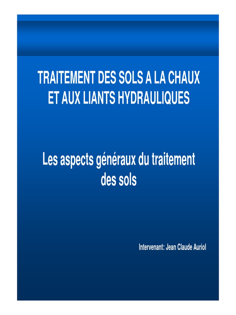 Traitement des sols à la chaux et ciment | PDF | Ciment | Chaux