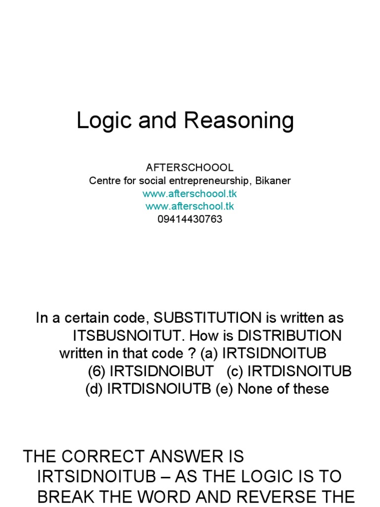 Logic and Reasoning