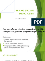 Iba't Ibang Uri NG Pang-Abay