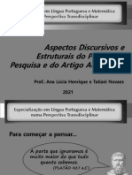 Aspectos Discursivos e Estruturais Do Projeto de Pesquisa e Do Artigo Acadêmico