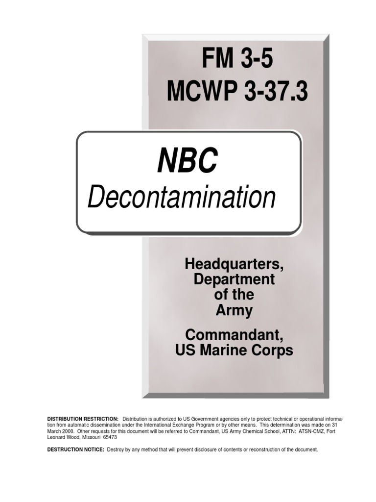 FM 3-5 NBC Decontamination (2000) WW | PDF | Radioactive Contamination ...