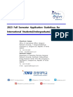 2023 Fall Semester Application Guidelines For International Students (Undergraduate)