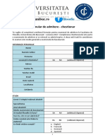 Admitere 2017 Formular Admitere Chestionar