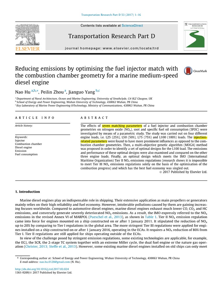 ''Optimising The Fuel Injector Match Withbowl Profile PDF Diesel