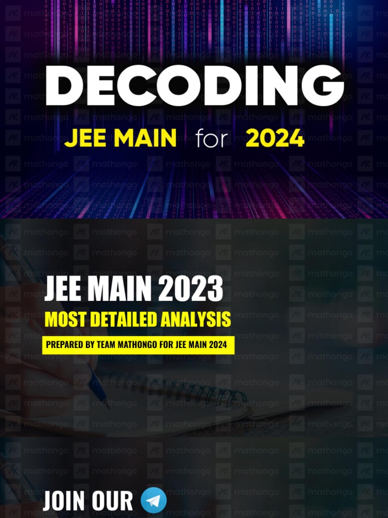 Decoding JEE Main For 2024 - Most Detailed Analysis - MathonGo | PDF