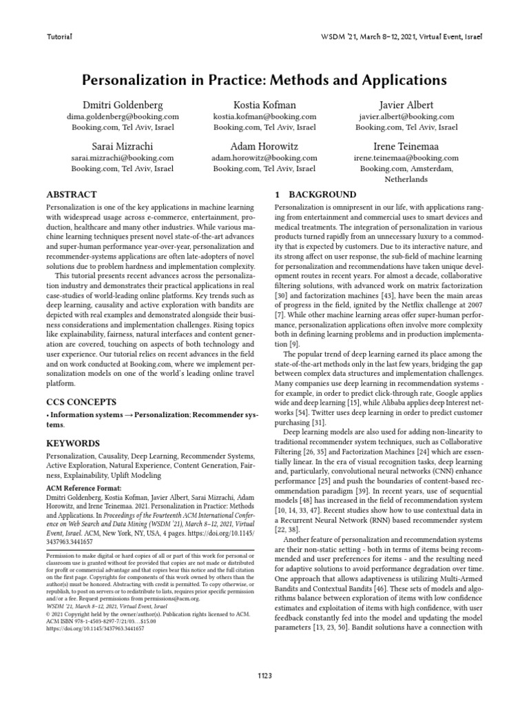 Personalization in Practice | PDF | Deep Learning | Machine Learning