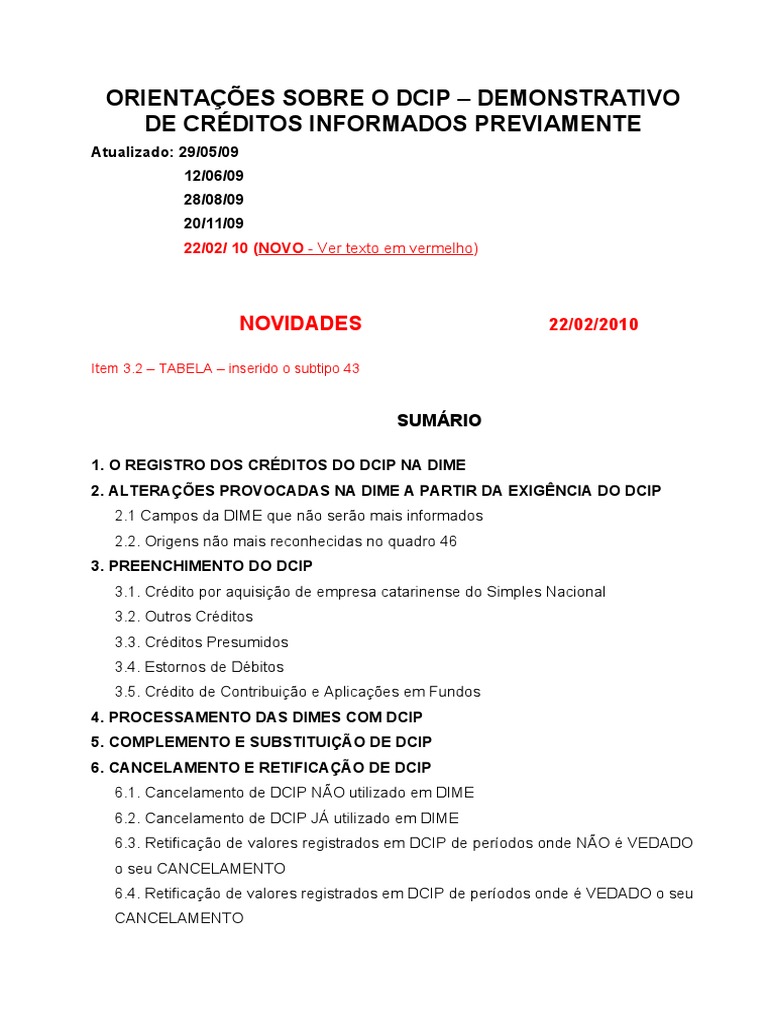 Orientações sobre DCIP e DIME | PDF | Impostos | Comércio