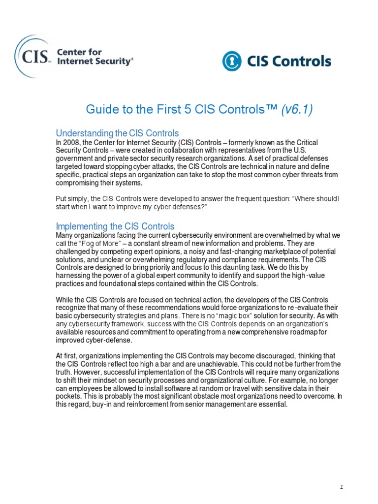 The Top Five Controls | PDF | Computer Security | Security