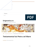 Testamentul Lui Petru Cel Mare - Enigmatica