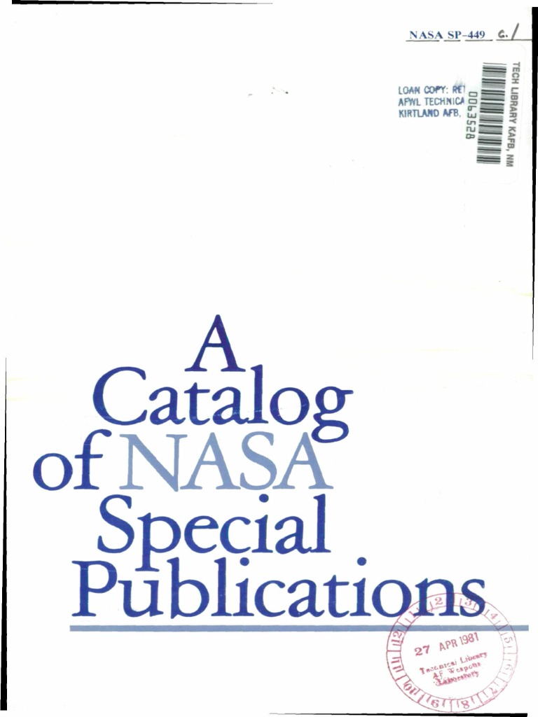 NASA Special Publications Catalog 1981 | PDF | Nasa | Outer Space