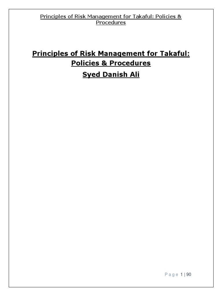 Principles of Risk Management For Takaful Policies Procedures | PDF ...