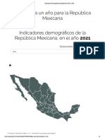 Indicadores Demográficos de México de 1950 A 2050