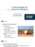 Using Cyber Ranges For Cybersecurity Education: David Raymond, PH.D