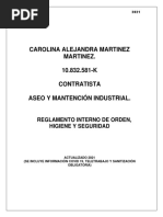 Reglamento Interno Orden Higiene y Seguridad, Actualizado 2021 Carolina Martinez