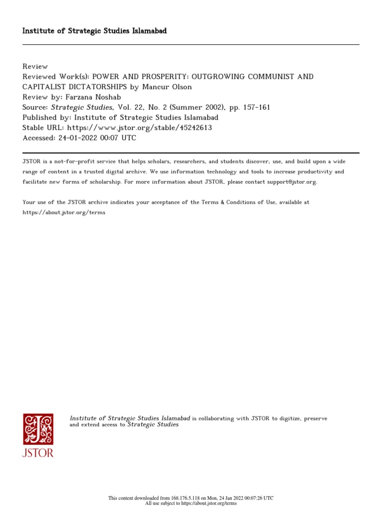 Review of Olson's Power and Prosperity | PDF | Market (Economics ...