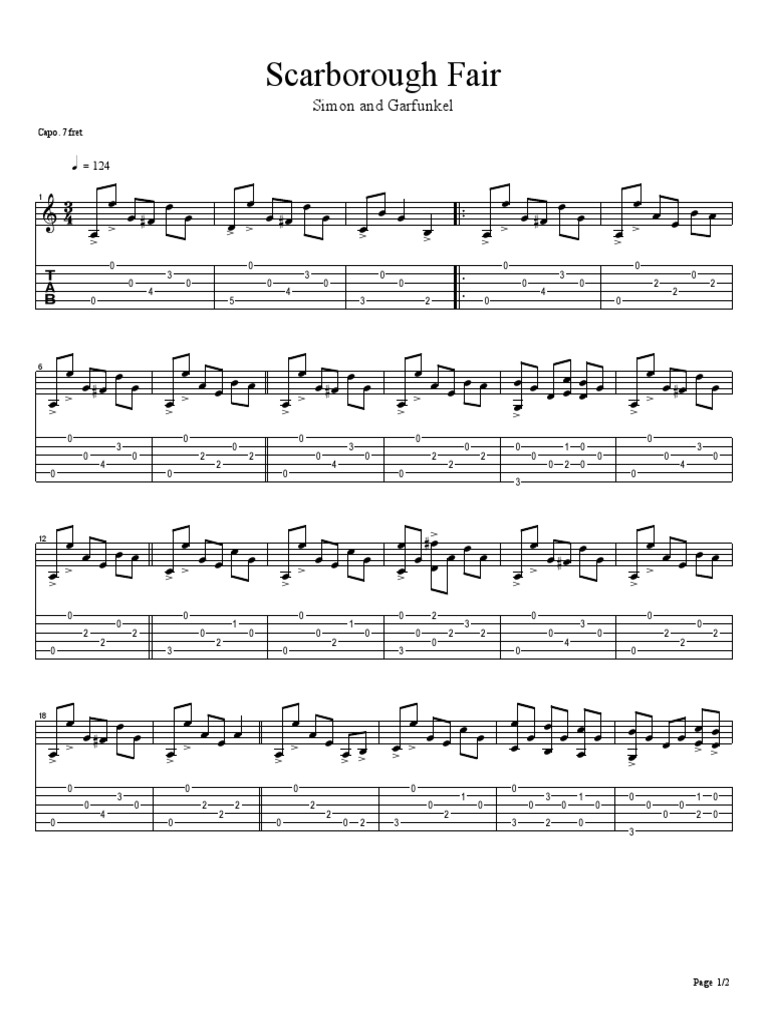Simon Garfunkel Scarborough Fair Canticle Pdf
