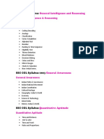 SSC CGL Syllabus