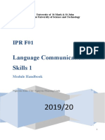 LCS IPR F01 - Module Handbook 2019-20