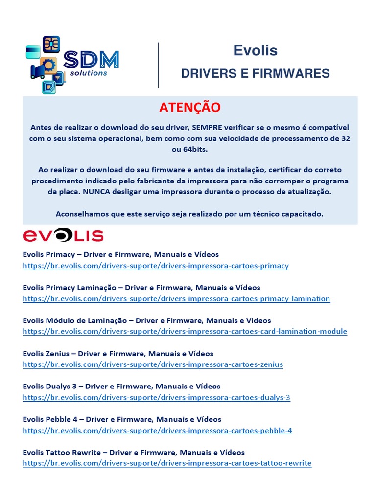 Softwares, Drivers E Firmwares – XMTX