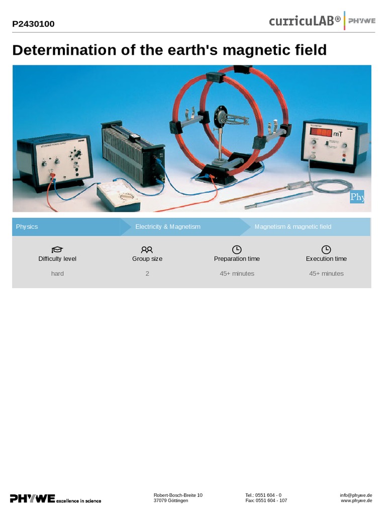 Measuring Earth's Magnetic Field | PDF | Magnetometer | Earth's ...