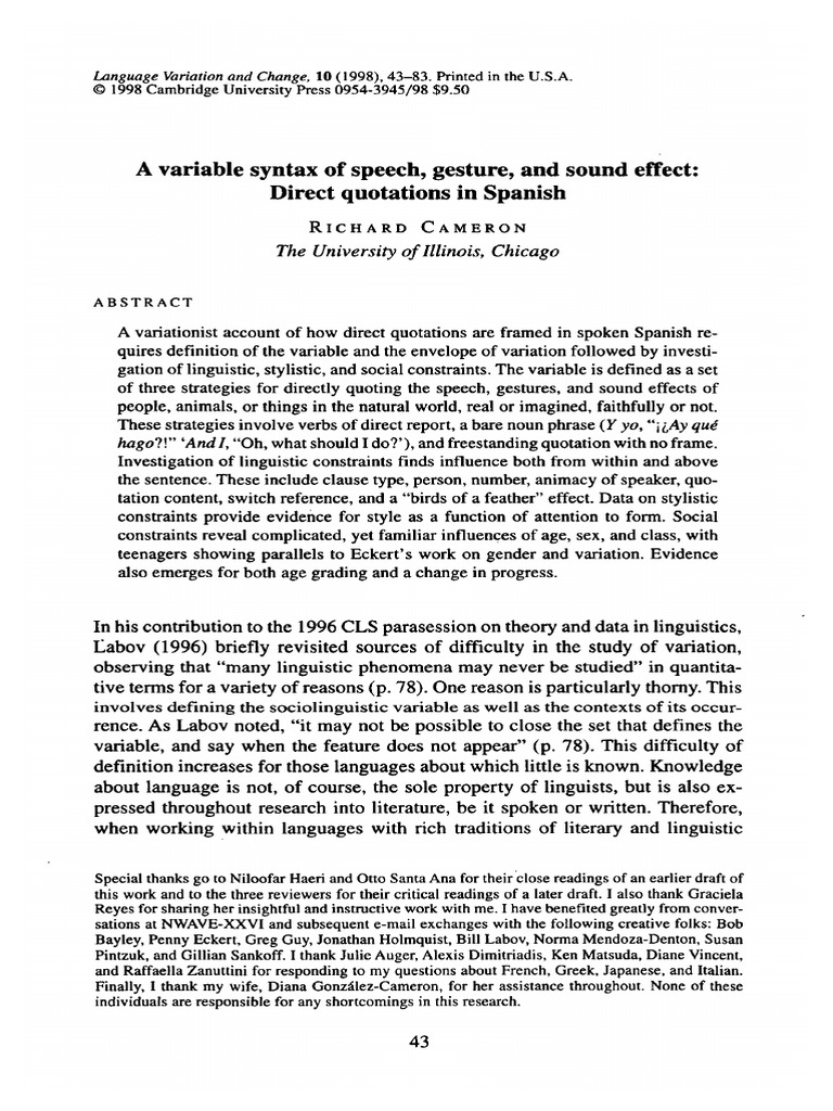 Cameron (1998) | PDF | Linguistics | Sociolinguistics