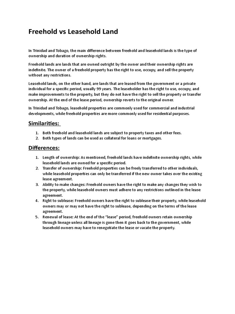 Fee Simple Property