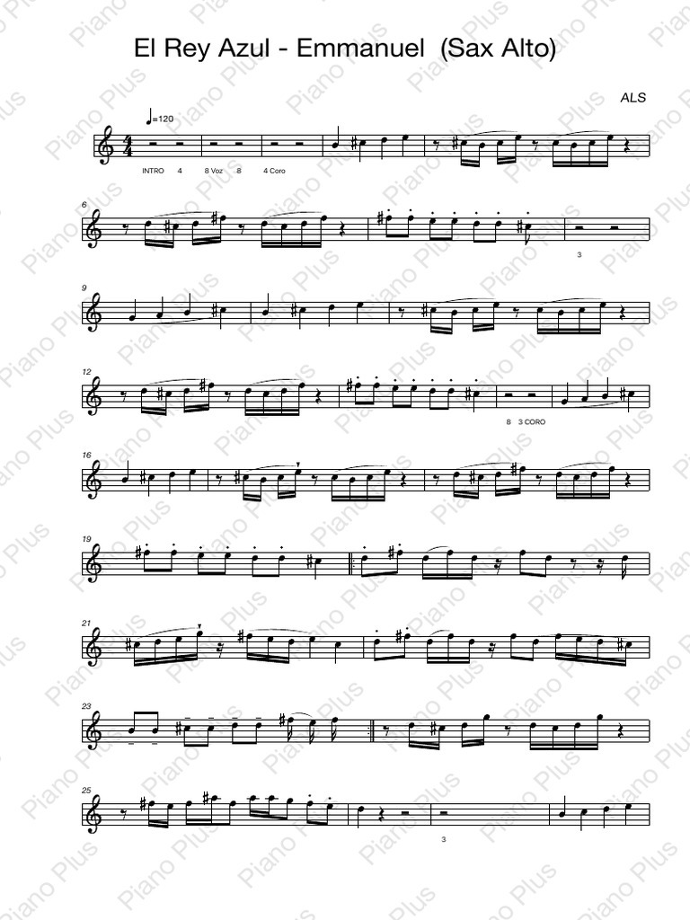 El Rey Azul - Emmanuel (Sax Alto) | PDF