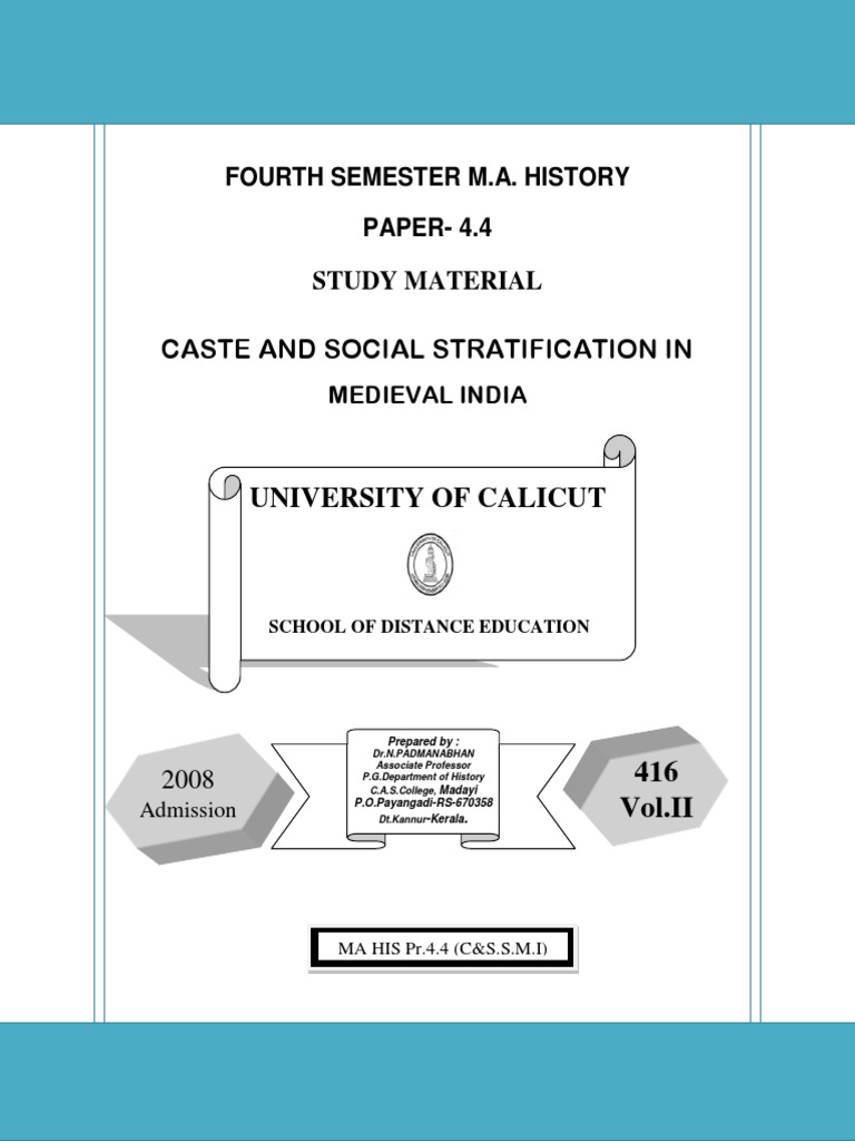 Caste and Social Stratification in Medieval India | PDF | Caste ...