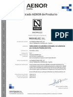 Certificado de Calidad Barryflex - RV-K - Aenor