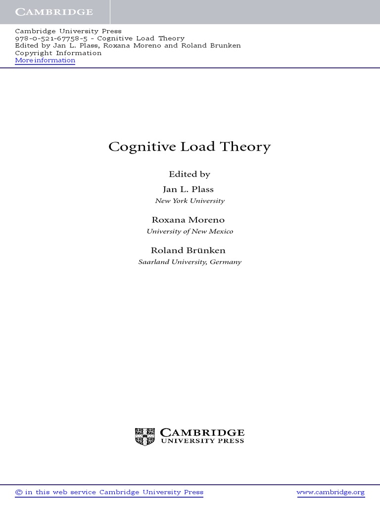 Cognitive Load Theory | PDF | Copyright Law | Data Management