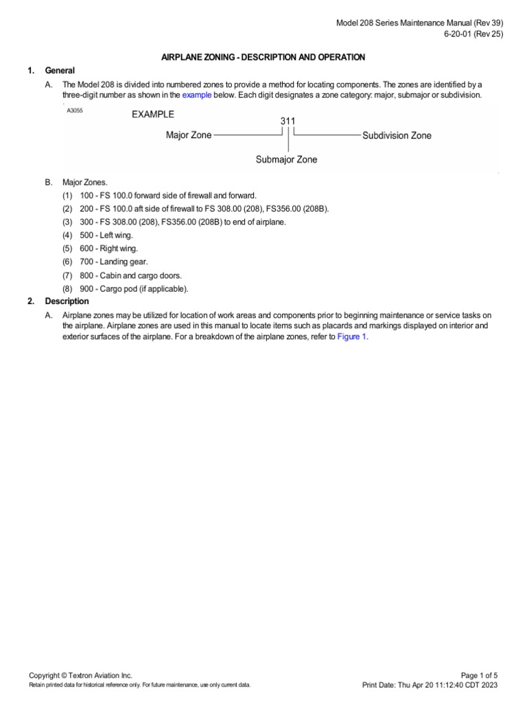 Airplane Zoning Description and Operation 1. General Example PDF