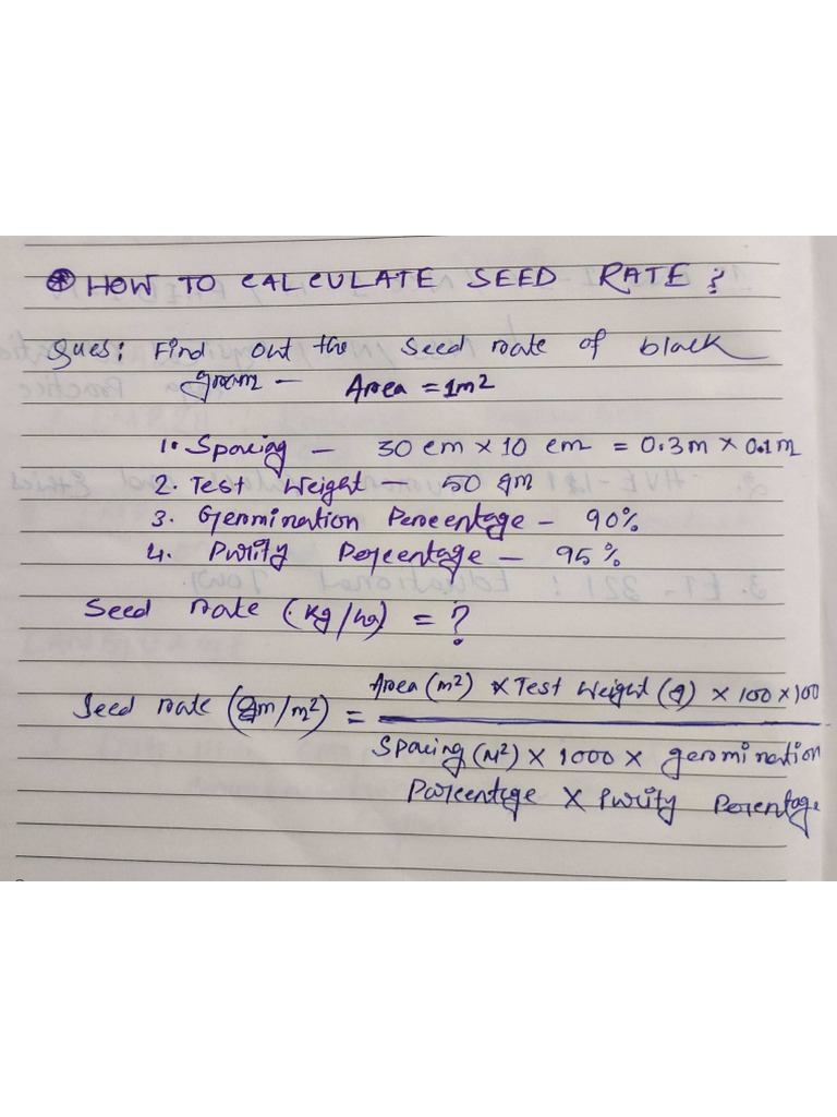 How to calculate the seed rate pdf