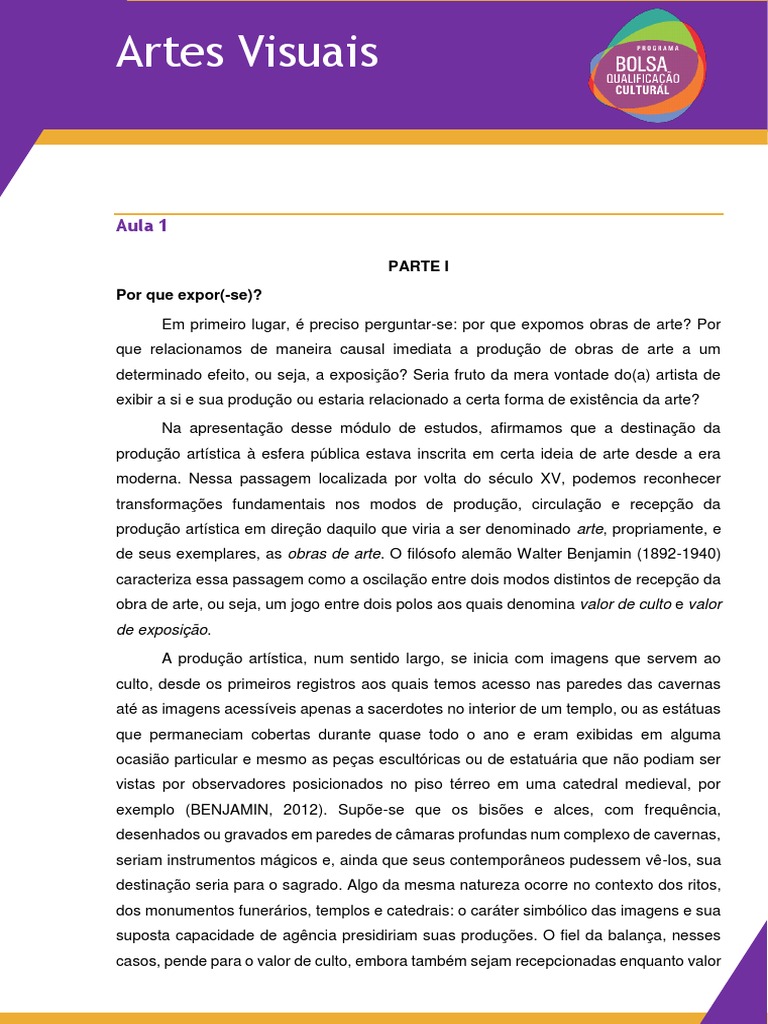 Material Artes Visuais - Aula 1 | PDF | Museu | Crítica