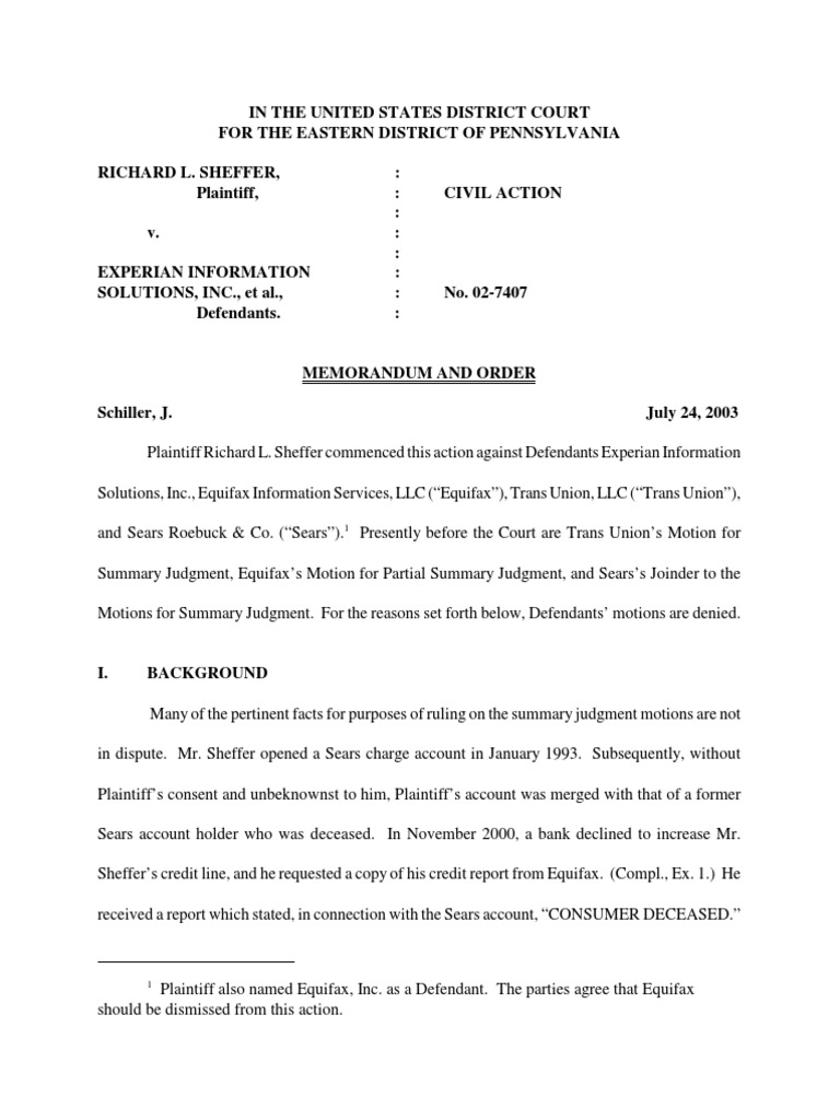FCRA Case4 PDF Summary Judgment Defamation