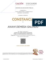 Constancia: Anahi Demesa Galindo