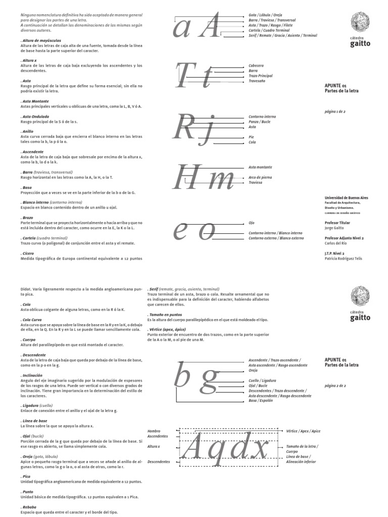 01 Partes de La Letra | Descargar gratis PDF | Tipografía | Impresión
