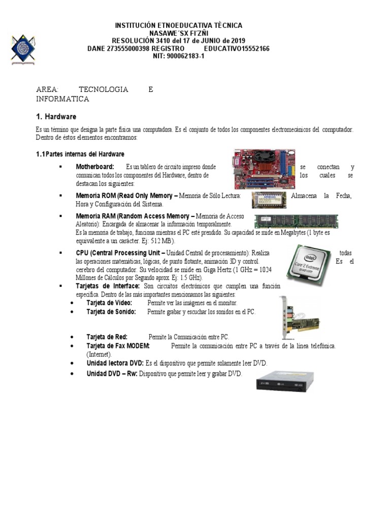 Actividades de Informatica | PDF | Hardware de la computadora ...
