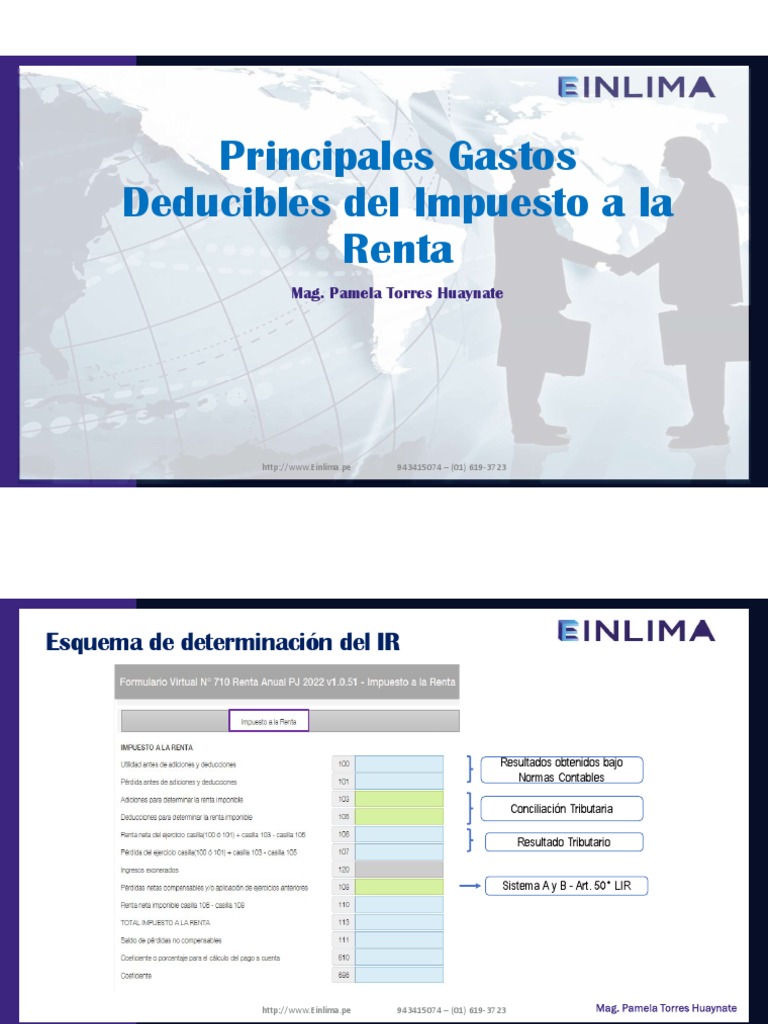 Principales Gastos Deducibles Del Impuesto A La Renta | Descargar ...