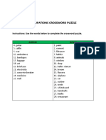 Morga Ninoska Occupations Crossword Puzzle