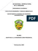 Silabo - Ingeniería Agroindustrial II - Semestre 2023-I