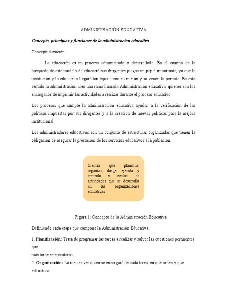 Conceptos y funciones de la administración educativa | PDF ...