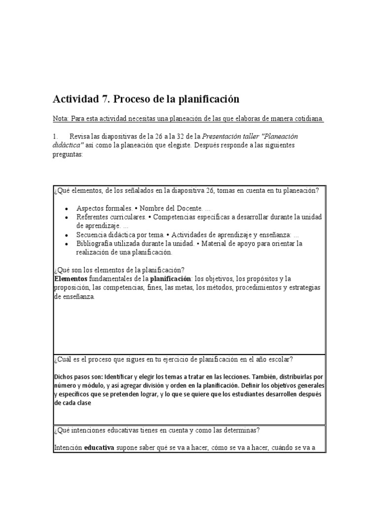 Actividad 7 Planeacion | PDF | Crecimiento personal y profesional