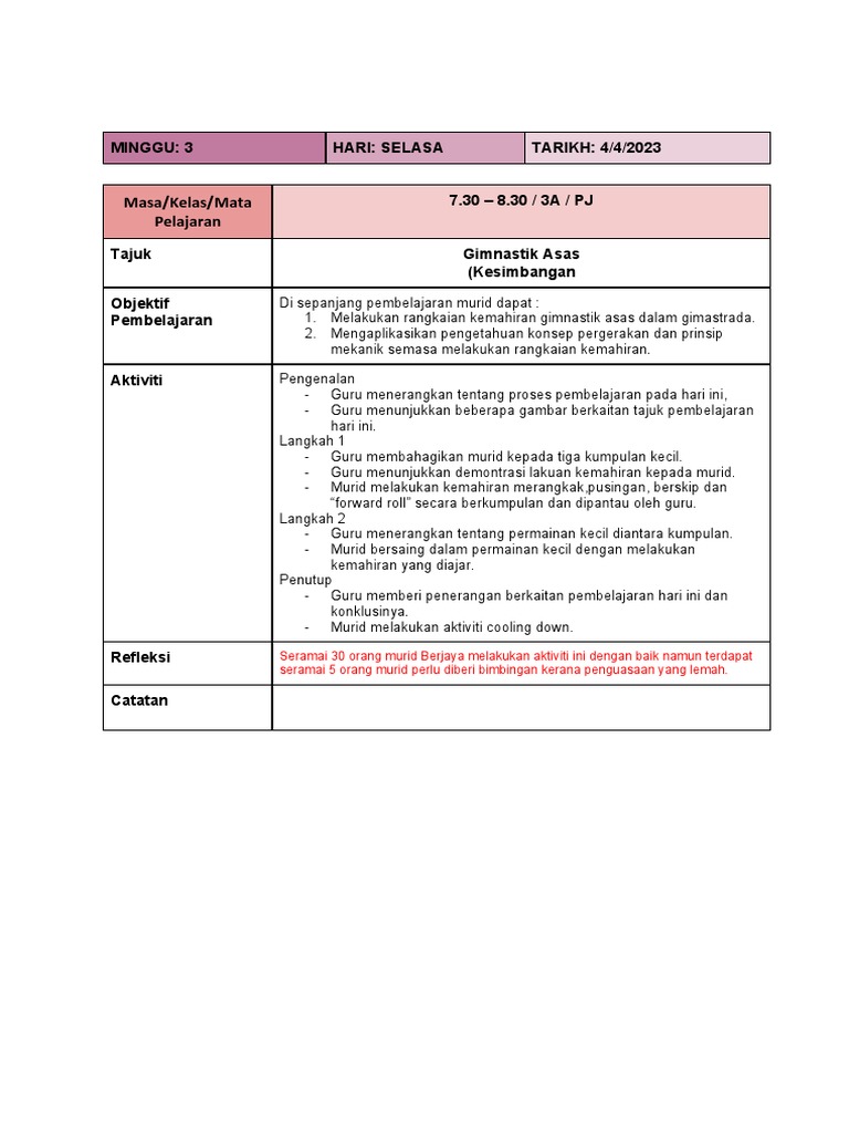 RPH Minggu 3 2023 | PDF