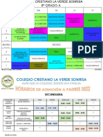 Horario 8° A 2022