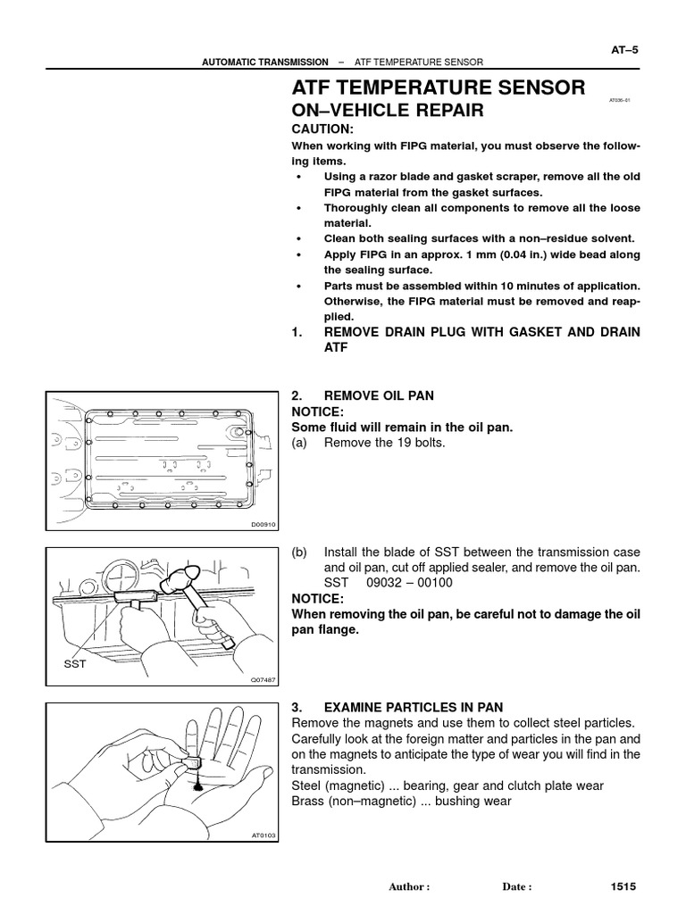 Automatic Transmission ATF Sensor Repair | PDF | Automatic Transmission ...