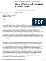 Management Styles of Lumber Mill Managers in The Northern United States - Document - Gale Academic OneFile