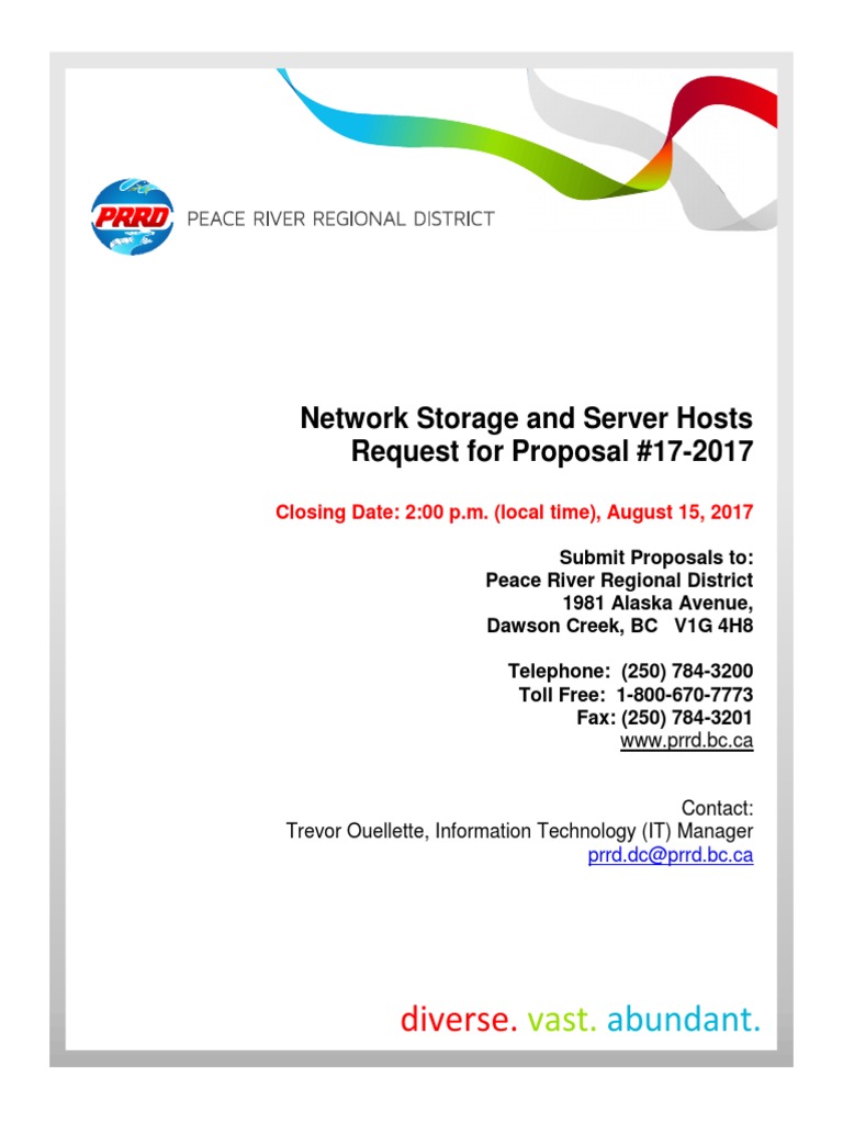 Network Storage RFP PDF Request For Proposal Virtual Machine