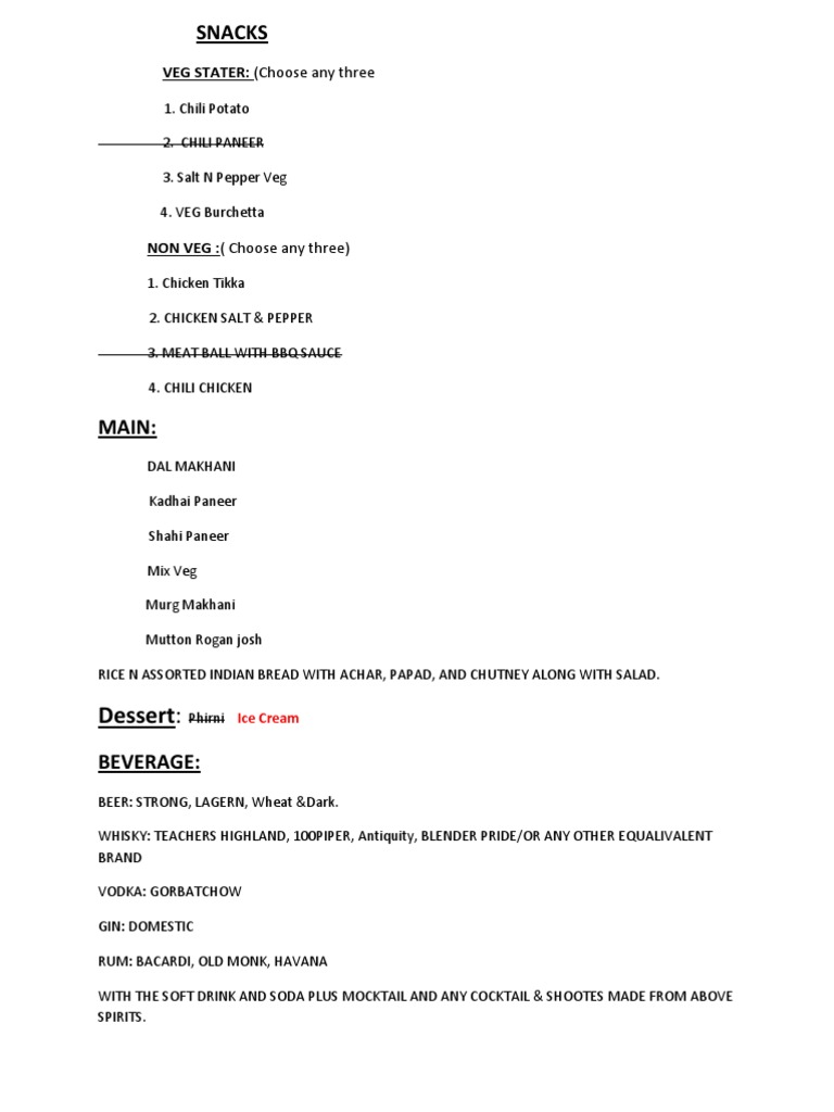 Party Menu 02 | PDF