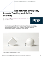 The Difference Between Emergency Remote Teaching and Online Learning - EDUCAUSE